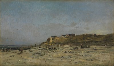 Plage de Villerville, Normandië, 1875 door Charles Francois Daubigny